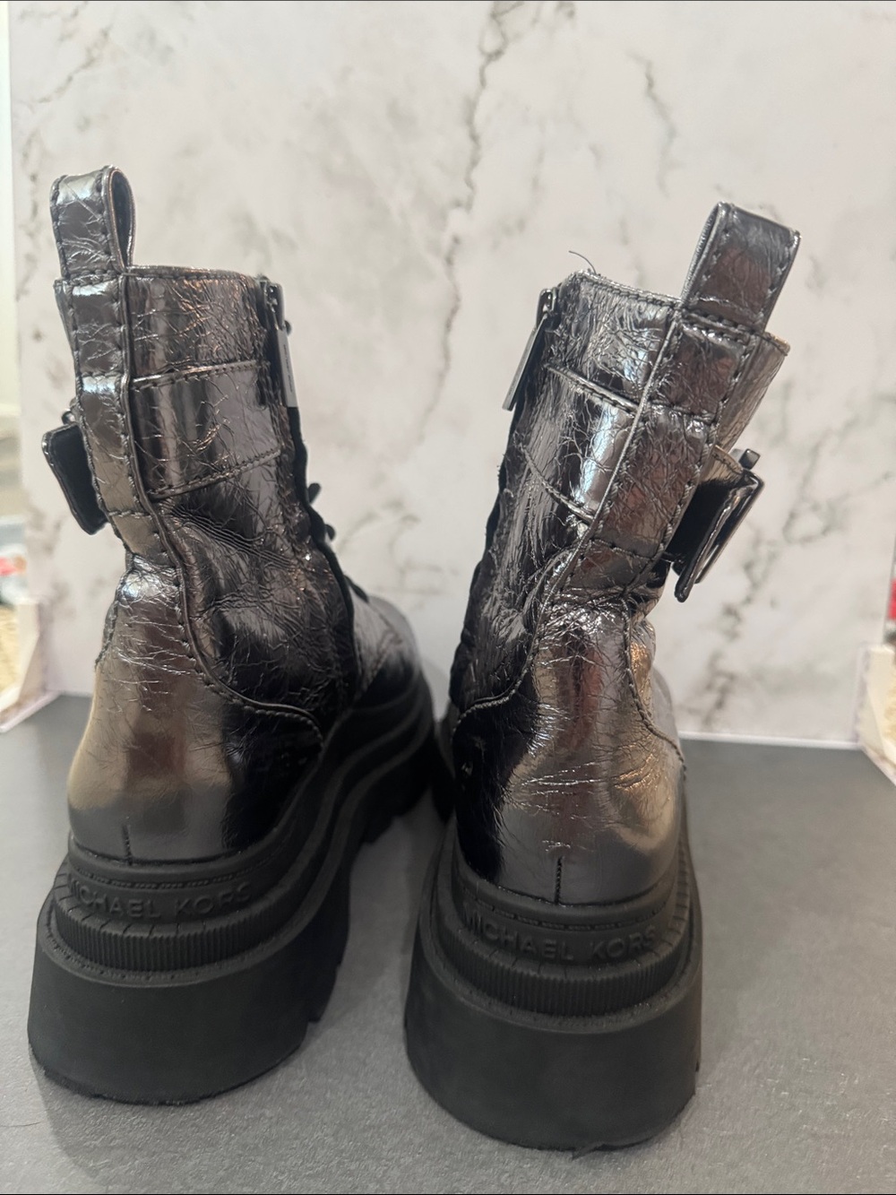 MK
Colby Crackled Metallic Leather Combat Boot - Picture 6 of 10